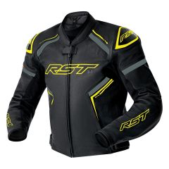 RST S1 D30 Leather Jacket - Black/Grey/Fluo-Yellow
