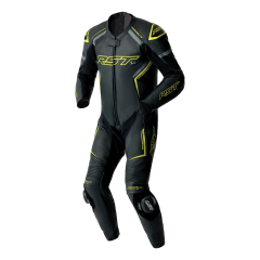 RST S1 D30 1 Piece Leather Suit - Black/Grey/Fluo-Yellow