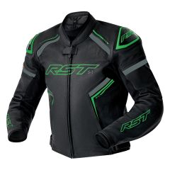 RST S1 D30 Leather Jacket - Black/Grey/Fluo-Green