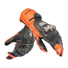 Dainese Full Metal 7 Leather Gloves - Black/Fluo-Red