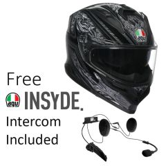 AGV K7 Damascus - Black/Silver - FREE INSYDE intercom worth £270