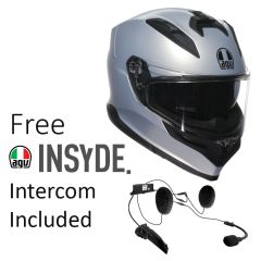 AGV K7 Mono Matt Prisma Silver - FREE INSYDE intercom worth £270