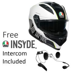 AGV K7 Super 46 - White/Black/Fluo-Yellow - FREE INSYDE intercom worth £270