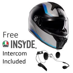AGV TourModular Stray Matt Black/Grey/Blue - with FREE INSYDE intercom worth £300