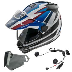 Arai Tour-X 5 Africa Twin White/Blue Inc Free Dark Visor & Sena Intercom system