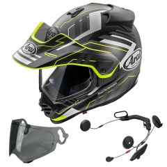 Arai Tour-X 5 Trail Yellow Inc Free Dark Visor & Sena Intercom system
