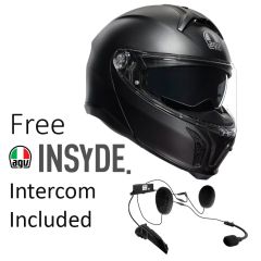 AGV TourModular Solid Matt Black with FREE INSYDE intercom worth £270
