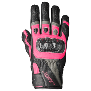 RST Stunt III Ladies Leather Gloves - Black/Pink/Grey