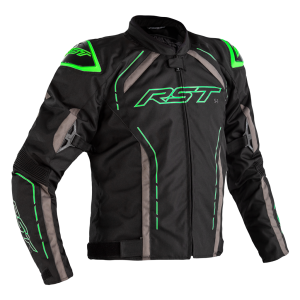 RST S1 Waterproof Textile Jacket - Black/Grey/Fluo-Green