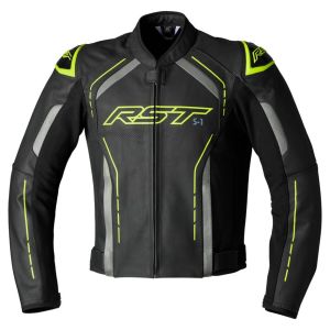 RST S1 Leather Jacket - Black/Grey/Fluo-Yellow
