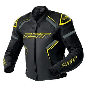 RST S1 D30 Leather Jacket - Black/Grey/Fluo-Yellow