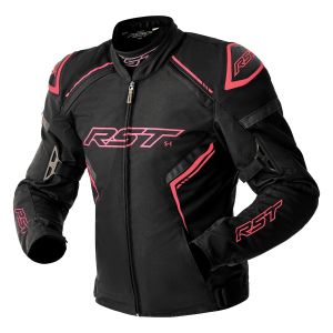 RST S1 D30 Ladies Waterproof Textile Jacket - Black/Fluo-Pink