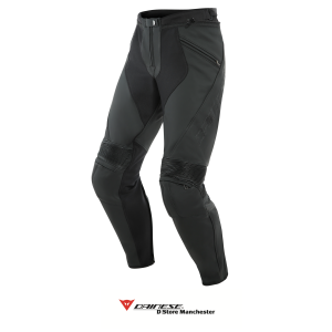 Dainese Pony 3 Long Leg Leather Jeans - Black/Black