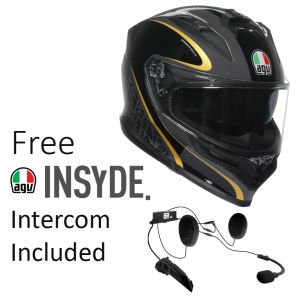 AGV K7 Flow 46 - Black/Grey/Gold -  FREE INSYDE intercom worth £270