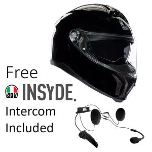 AGV TourModular Solid - Gloss Black with FREE INSYDE intercom worth £270