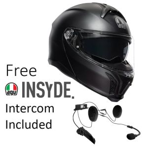 AGV TourModular Solid Matt Black with FREE INSYDE intercom worth £270
