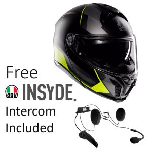 AGV TourModular Perception Matt Black/Grey/Yellow Fluo - with FREE INSYDE intercom worth £270